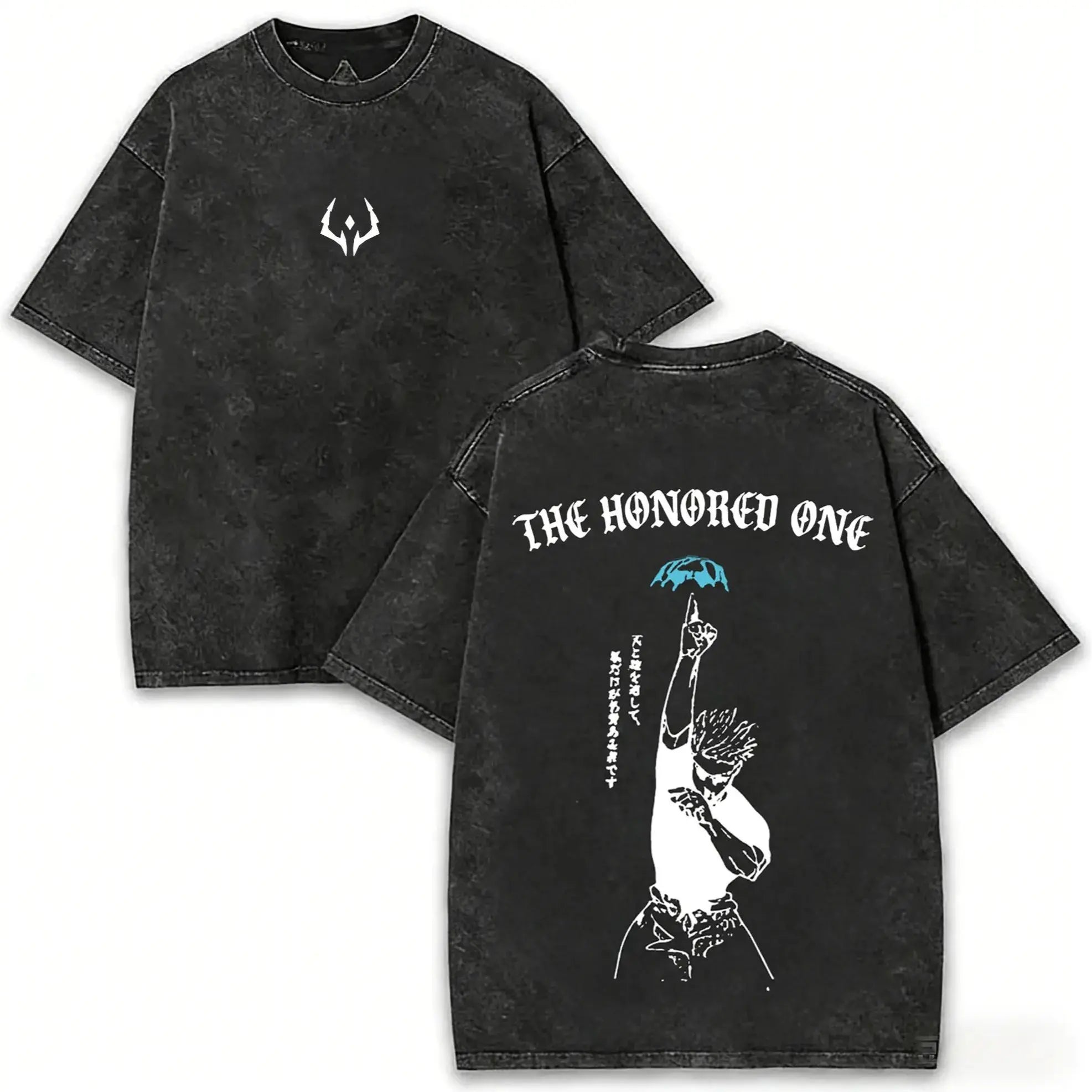 Retro Heavy Gojo Satoru the HONORED ONE Jujutsu Kaisen Anime Double Printed Vintage Washed Tee Unisex Oversize Anime Manga Washed Cotton T-Shirt, Gift for Anime Fan Lover Unisex Couple T-Shirts S 4XL 5XL Kove Clothing Tshirt