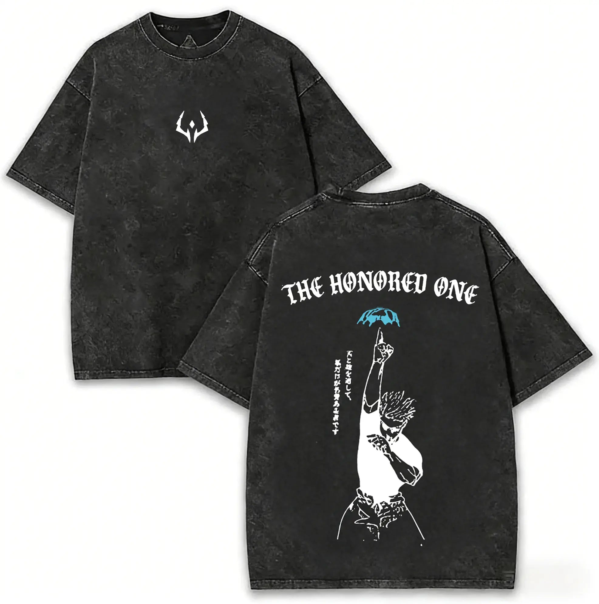 Retro Heavy Gojo Satoru the HONORED ONE Jujutsu Kaisen Anime Double Printed Vintage Washed Tee Unisex Oversize Anime Manga Washed Cotton T-Shirt, Gift for Anime Fan Lover Unisex Couple T-Shirts S 4XL 5XL Kove Clothing Tshirt